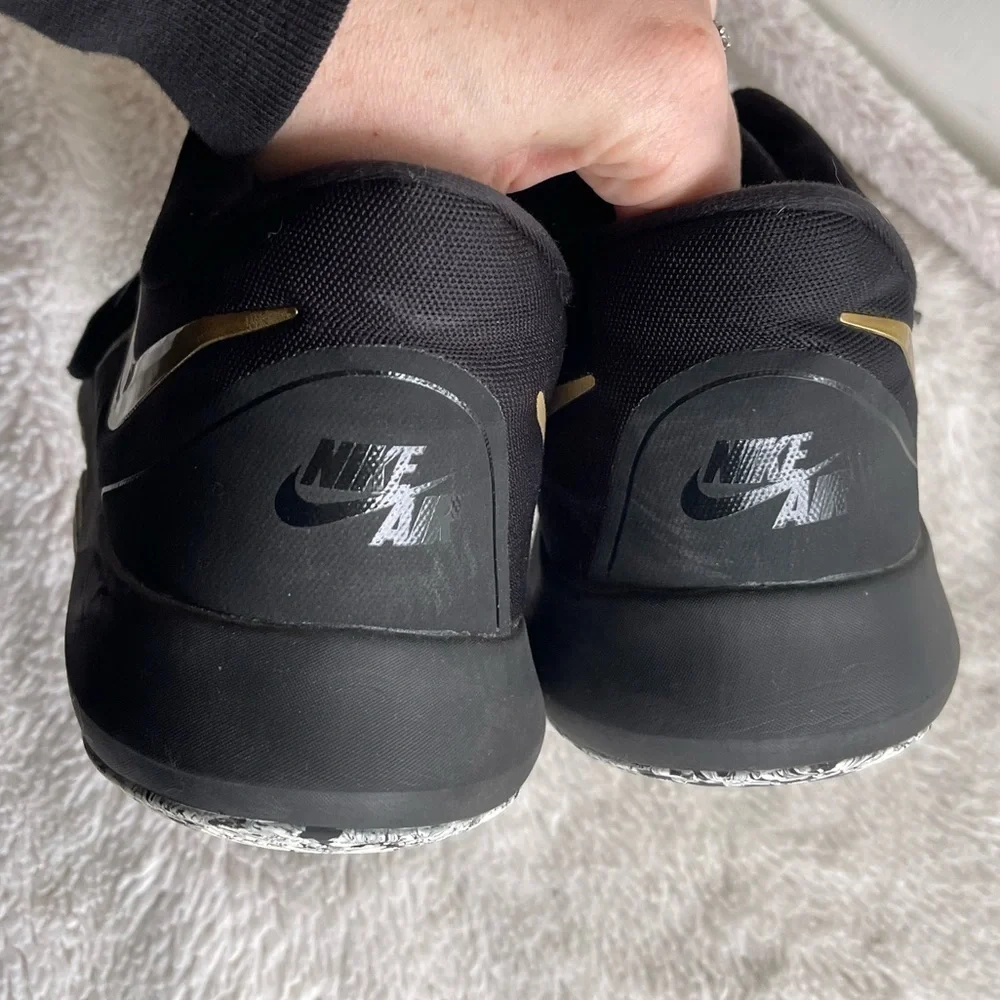 Nike Air precision 2 black gold basketball sneakers